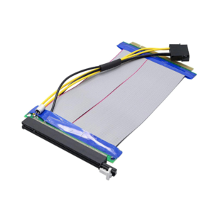 Pi+® (PiPlus®) PCIe 16x to 16x Powered Flexible Riser Extender Cable with Molex Power Cable
